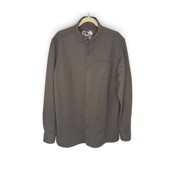 Desert Dunes Other - Desert Dunes Men's L Black Stretch Knit Long Sleeve Button Down Shirt